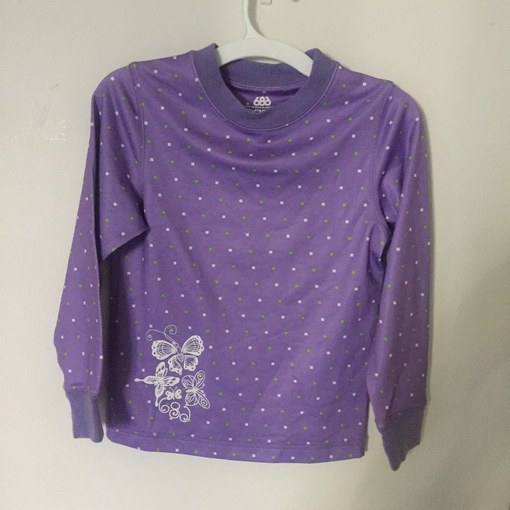 New 686 Performance Dry Purple Youth Girls Small Long Sleeve Top